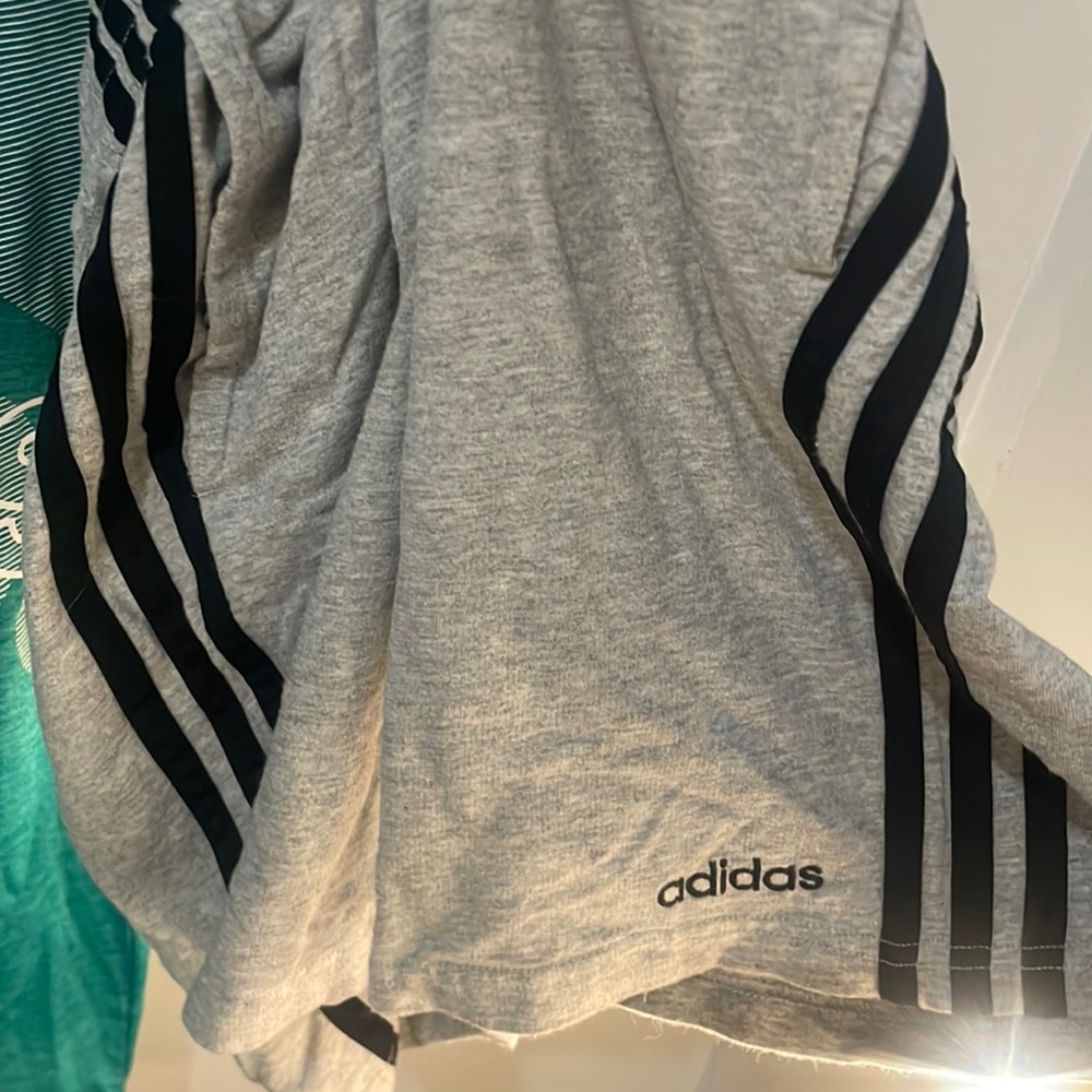 Adidas Gray and Black Striped Hoodie